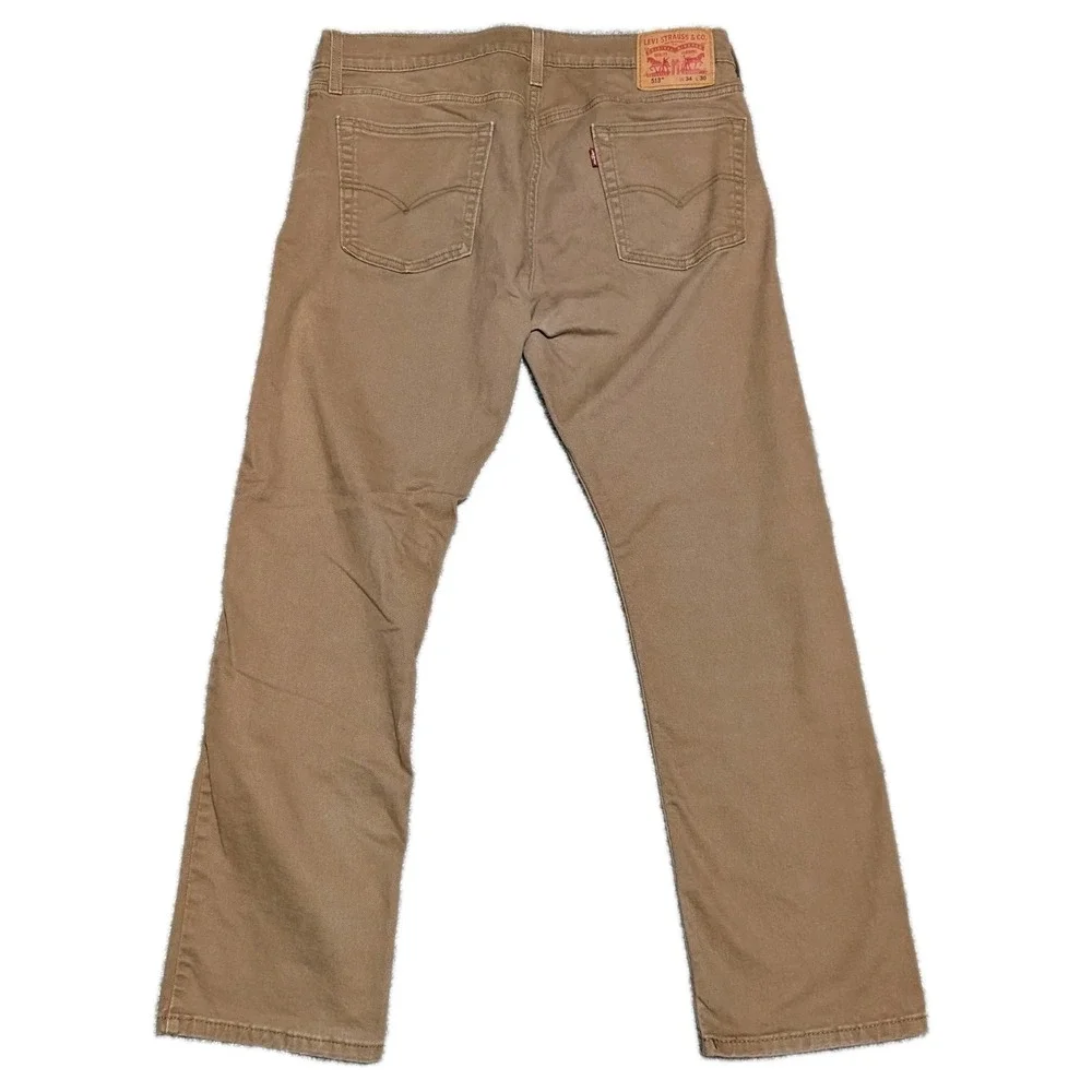Levi's 513 Slim Straight Men's Brown Stretch Jeans Size 34‎ x 30 NWT
